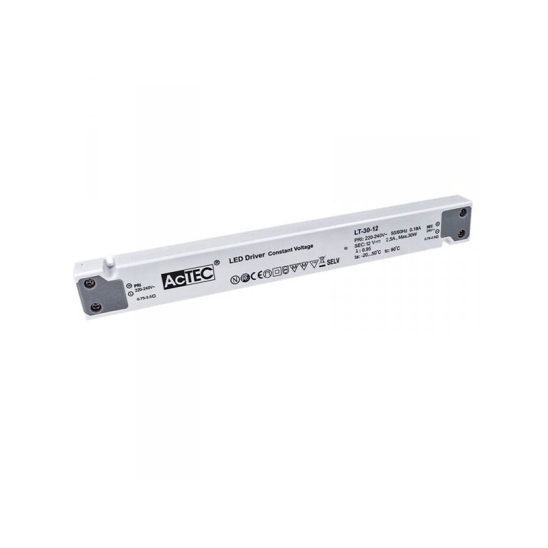 foto del prodotto ledlux alimentatore ultra slim sottile 30w 12v trasformatore cv per striscia led profili alluminio