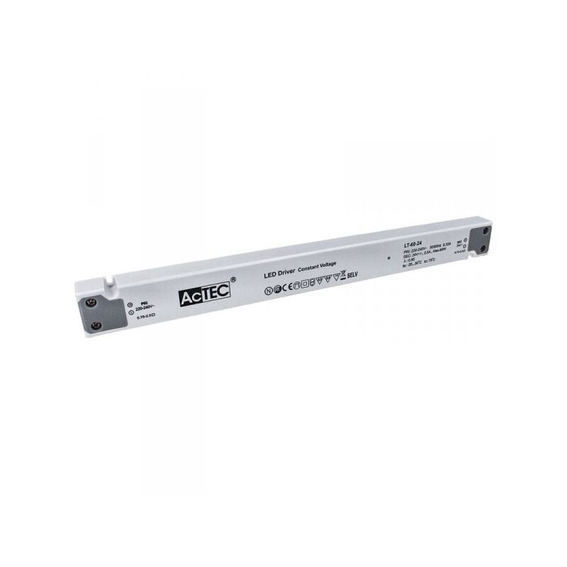 foto del prodotto ledlux alimentatore ultra slim sottile 60w 24v trasformatore cv per striscia led profili alluminio
