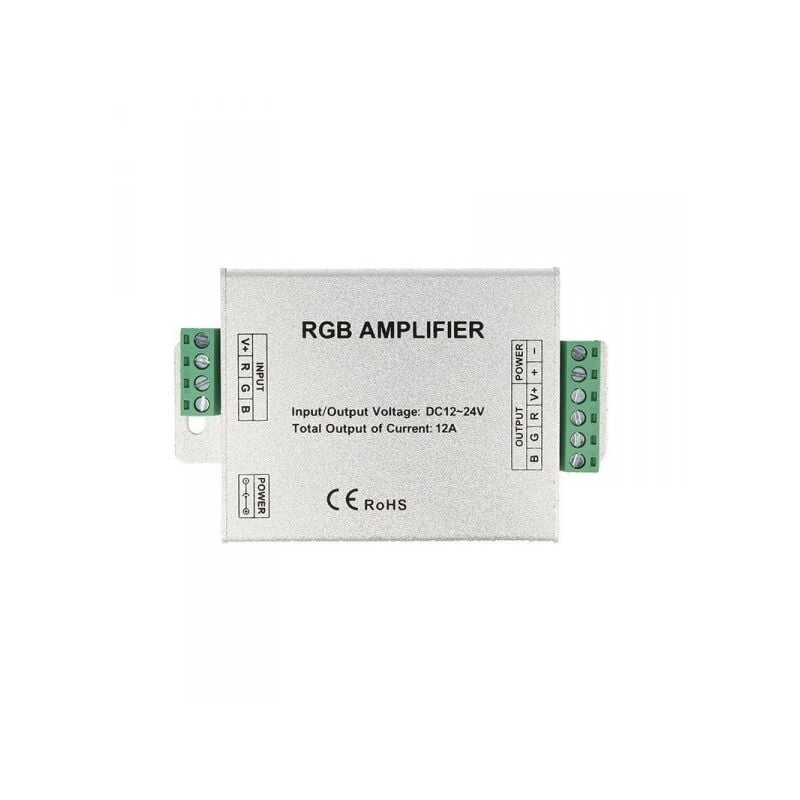 foto del prodotto ledlux amplificatore rgb e mono colore per striscia bobina led 12v 24v 12a rgb amplifier pwm ln zjfj 3ch lv