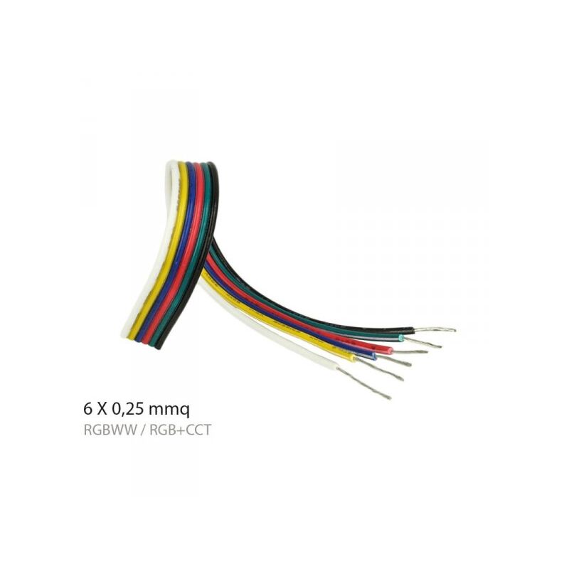 foto del prodotto ledlux cavo filo elettrico esa polare 6 x 0,25 mmq per striscia led rgbww rgb cct 1 metro