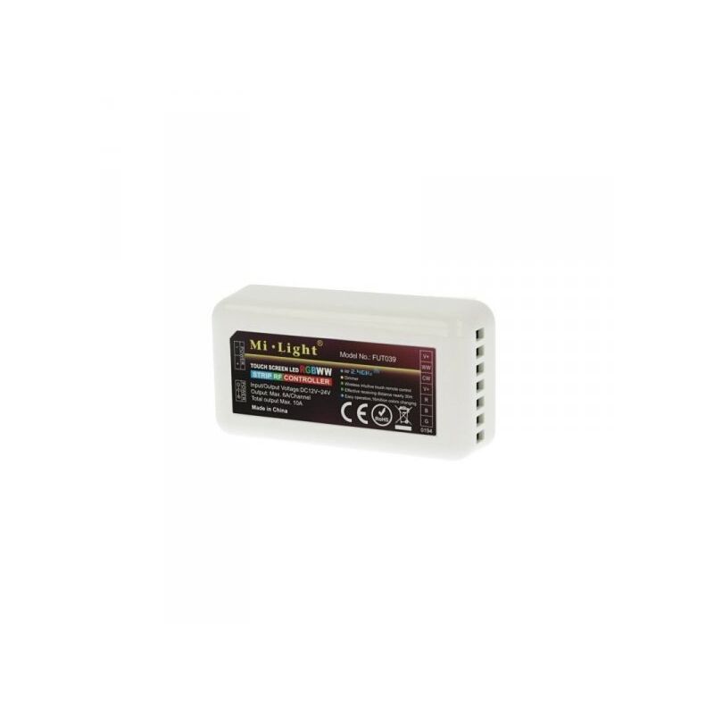 foto del prodotto ledlux centralina controller milight fut039 rgb cct 5 canali per strip led rgb w ww 12v 24v 5x6a ricevitore wireless 2,4g