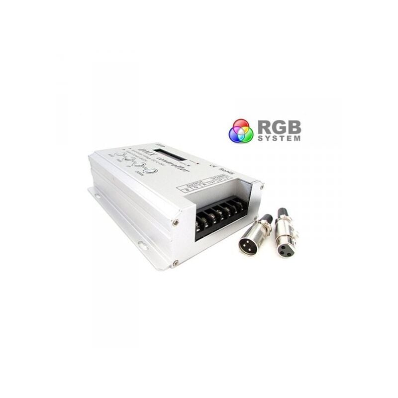 foto del prodotto ledlux centralina dmx 512 decoder 4 canali controller rgb per luci led 32a 12v 24v con display lcd