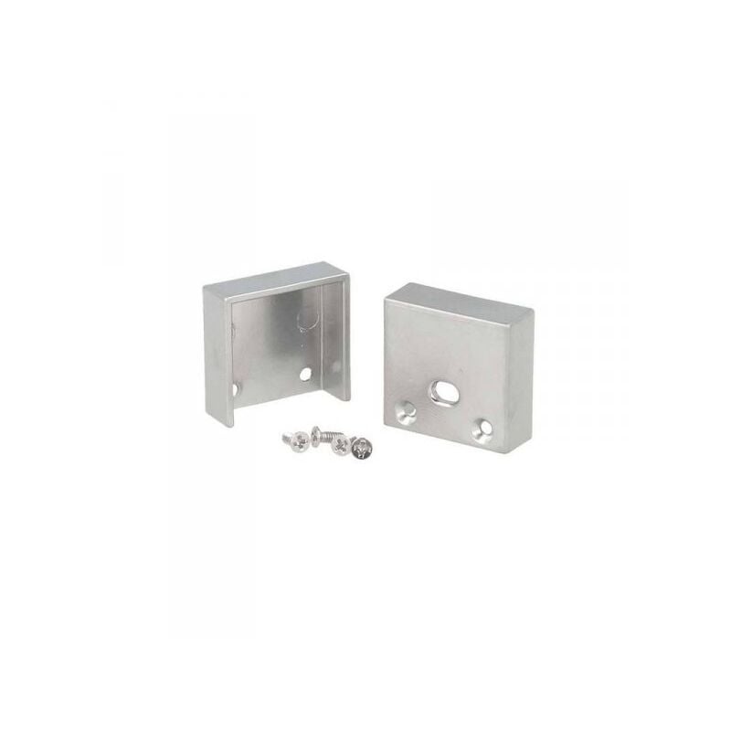 foto del prodotto ledlux coppia tappi tappini termine per chiusure profilo alluminio ba1814 e diffusore opale quadrato ba3343