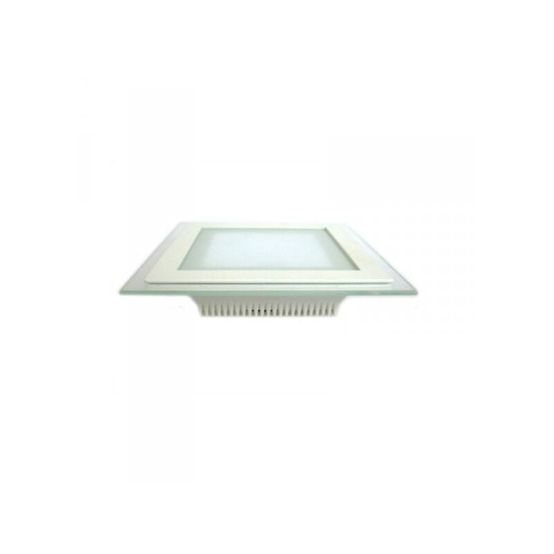 foto del prodotto ledlux faretto led da incasso quadrato 12w bianco freddo con vetro stile moderno illuminazione bagno soggiorno sku 4741