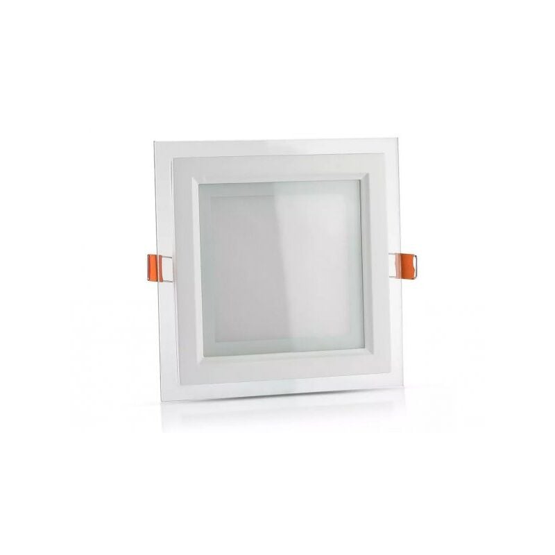 foto del prodotto ledlux faretto led da incasso quadrato 18w bianco caldo con vetro moderno design illuminazione bagno soggiorno sku 4746