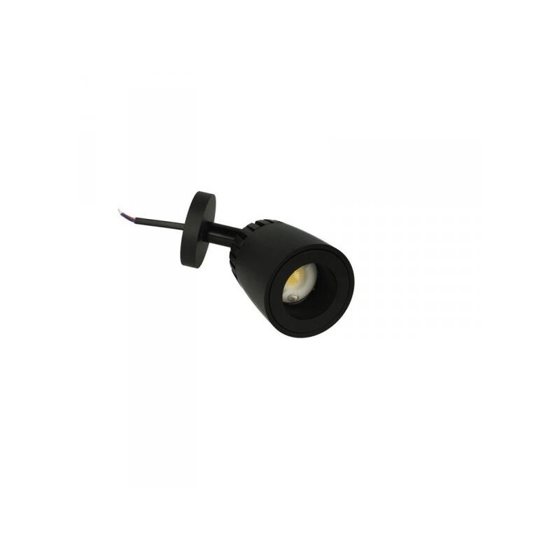 foto del prodotto ledlux faro lampada led da soffitto parete muro 10w bianco neutro corpo nero angolo luce regolabile da 24 a 60 gradi 220v