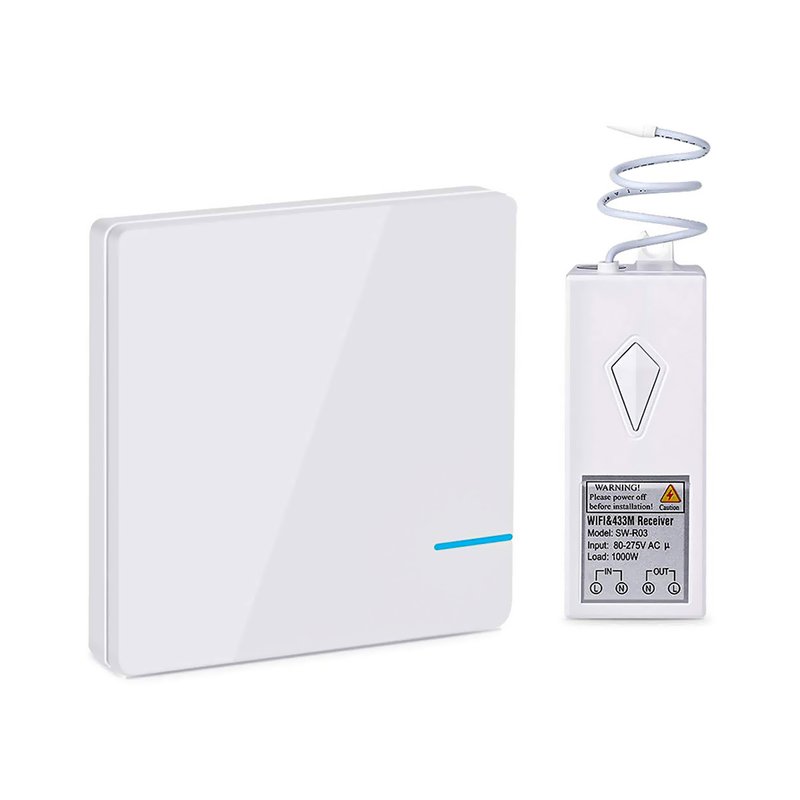 foto del prodotto ledlux kit interruttore da parete ricevitore wireless wifi 220v compatibile con amazon alexa google home installazione luci senza cavi elettrici