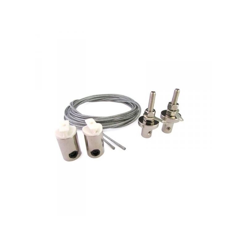 foto del prodotto ledlux kit staffe per fissaggio da soffitto a sospensione del profilo barra alluminio tondo ba6001 e ba1537