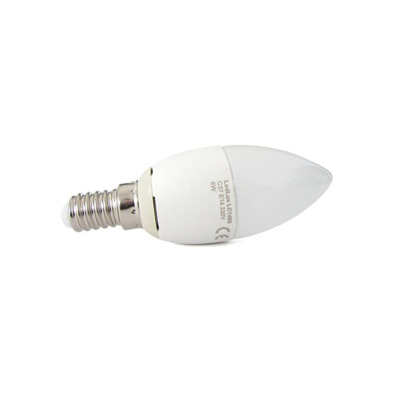 foto del prodotto ledlux lampada a led e14 c37 6w bianco caldo forma goccia oliva candela 240 gradi 220v sku 171