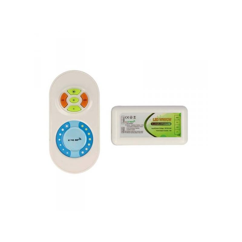 foto del prodotto ledlux led controller dimmer cct 2 canali color temperature adjustable led controller telecomando rf 12v 24v 12a
