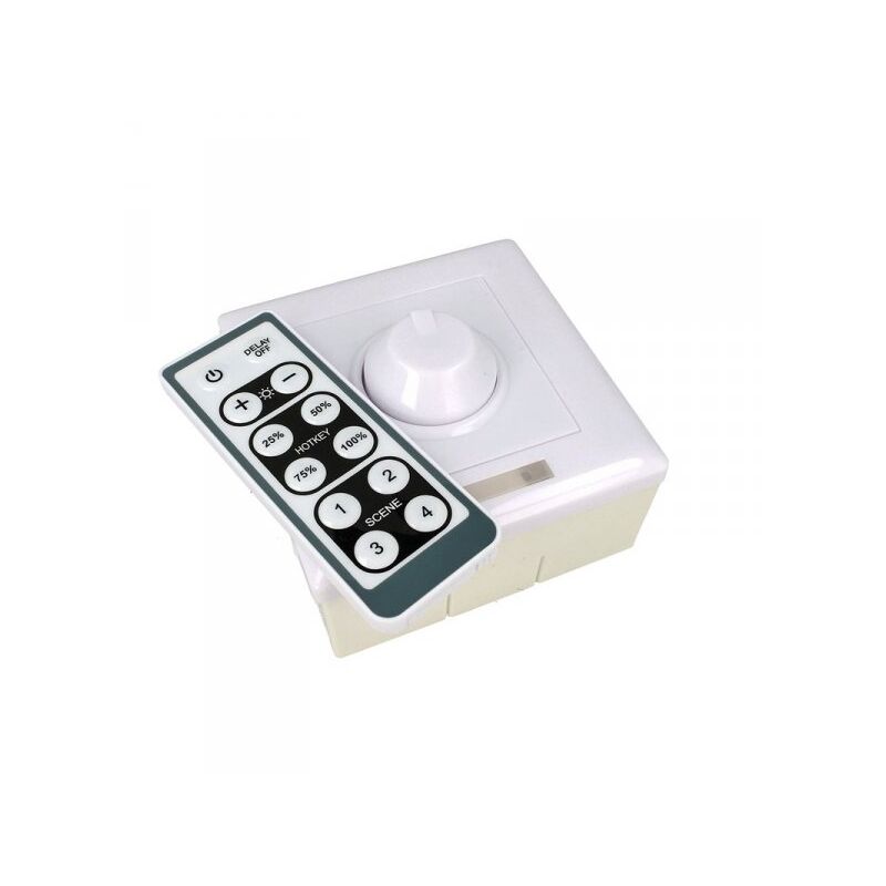 foto del prodotto ledlux led dimmer 0 10v 220v con rotella e telecomando infrarossi scatola 86x86 inclusa