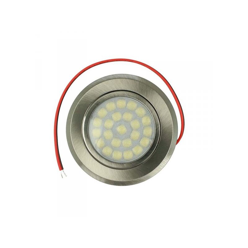 foto del prodotto ledlux mini faretto led da incasso touch dimmer controllo carcassa nichel satinato 4000k dc12v dc24v 3w foro 55mm