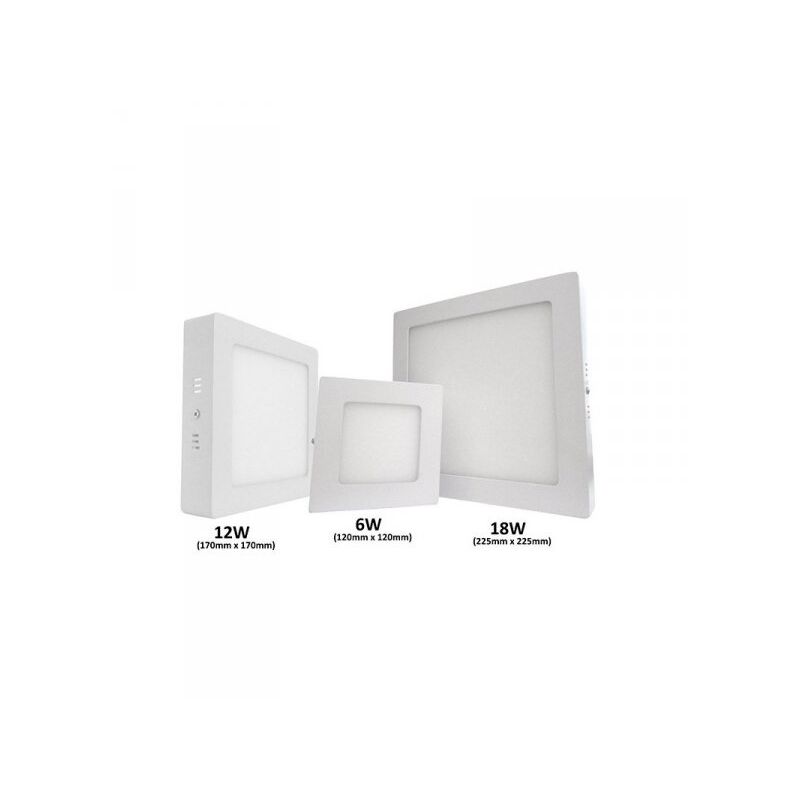 foto del prodotto ledlux plafoniera faretto led da soffitto muro parete quadrata 12w bianco caldo 170x170mm