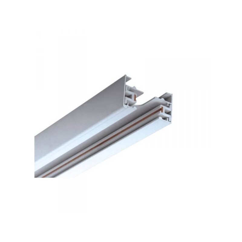foto del prodotto ledlux solo binario guida mono fase da 1 metro colore bianco per allungamento senza connettore alimentazione e tappi chiusure