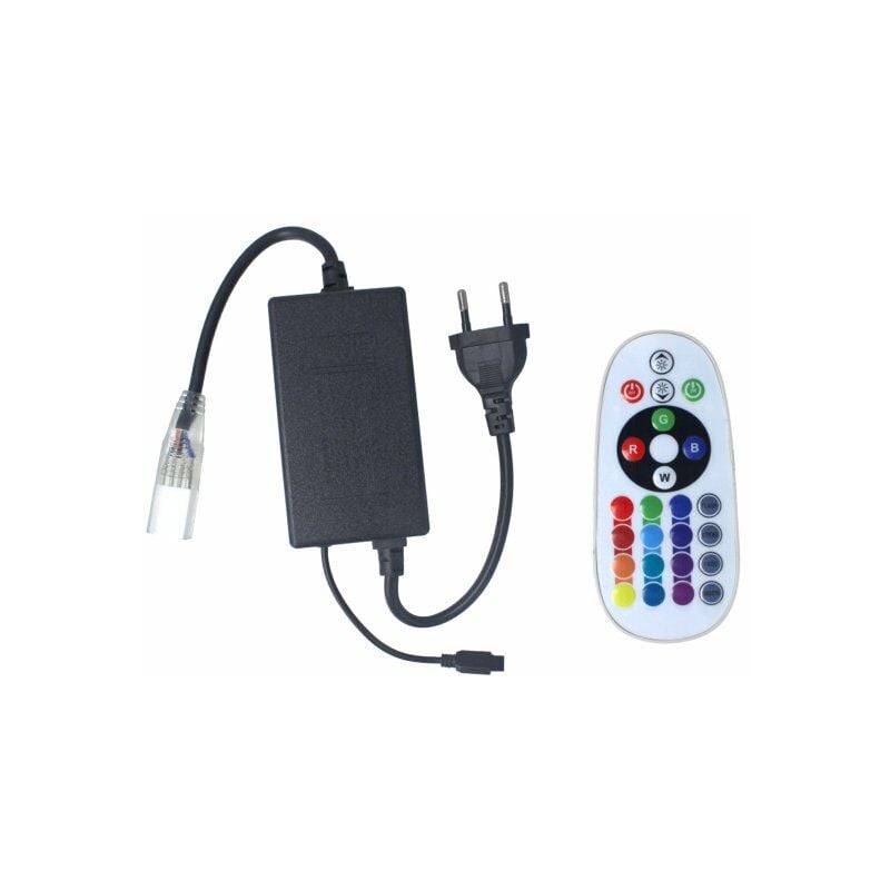 foto del prodotto ledlux spina alimentatore trasformatore raddrizzatore 4 pin passo 12mm connettore rapido tapo incluso per striscia led 220v rgb modello con