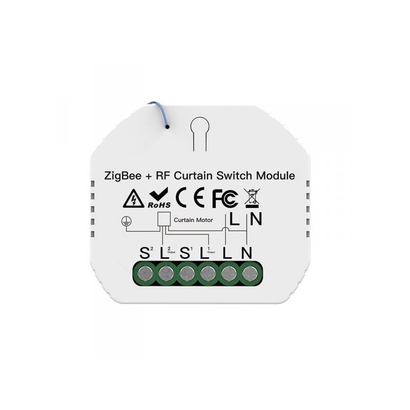 foto del prodotto ledlux zigbee modulo tapparelle tende persiane 220v 2a funzione con pulsante saliscendi e telecomando rf compatibile con alexa google home