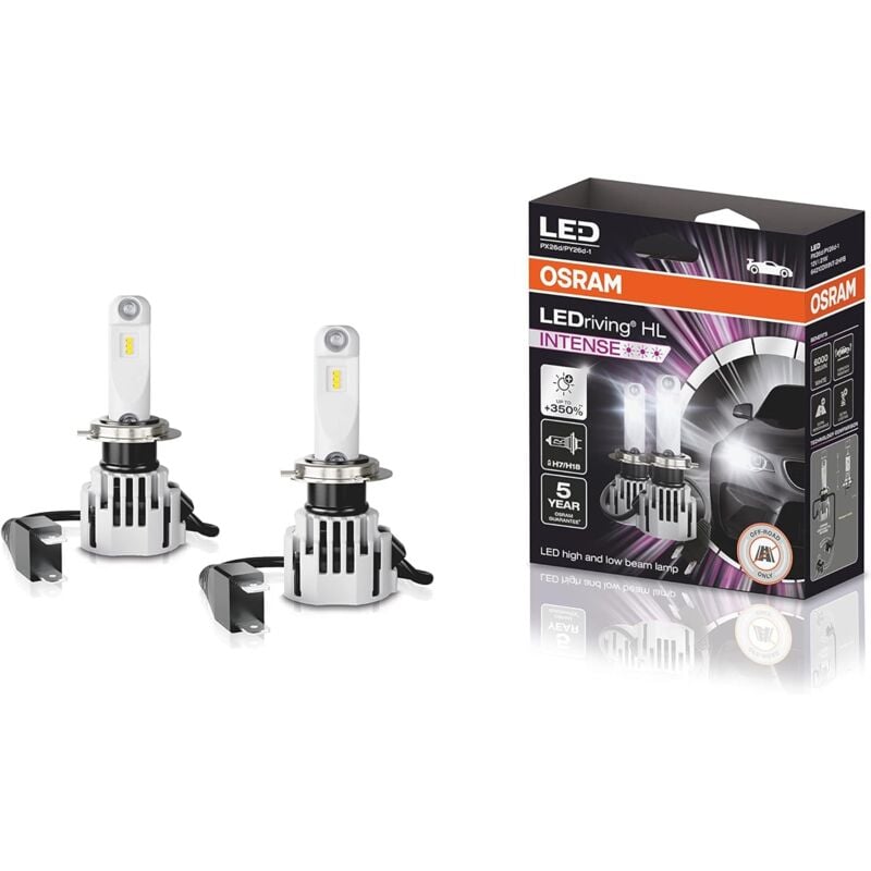 foto del prodotto ledriving hl intense, h7 h18, sostituzione led delle tradizionali lampade abbaglianti anabbaglianti h7 h18, solo per uso fuoristrada, 350 di