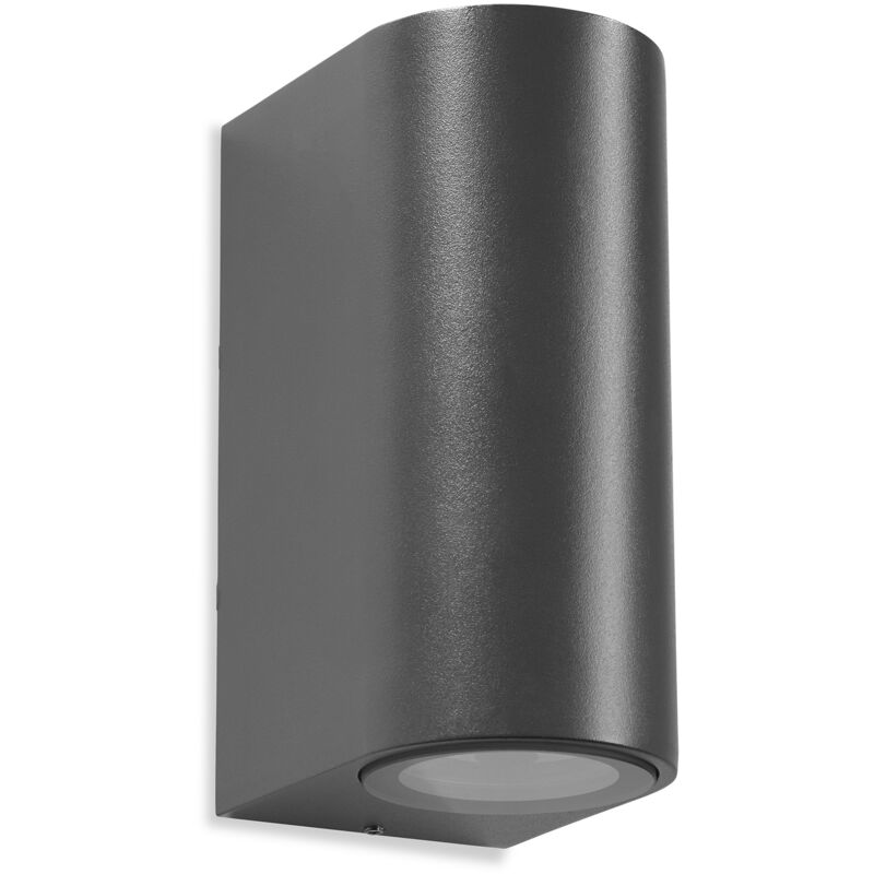 foto del prodotto leds c4 estructura ip65 max wall fixture double emission aluminio gris urbano ik10