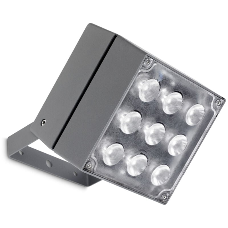 foto del prodotto leds c4 proyector ip65 cube 9 leds led 38.4 blanco c lido 3000k gris urbano 2117lm para exterior de pared, jard n, terraza