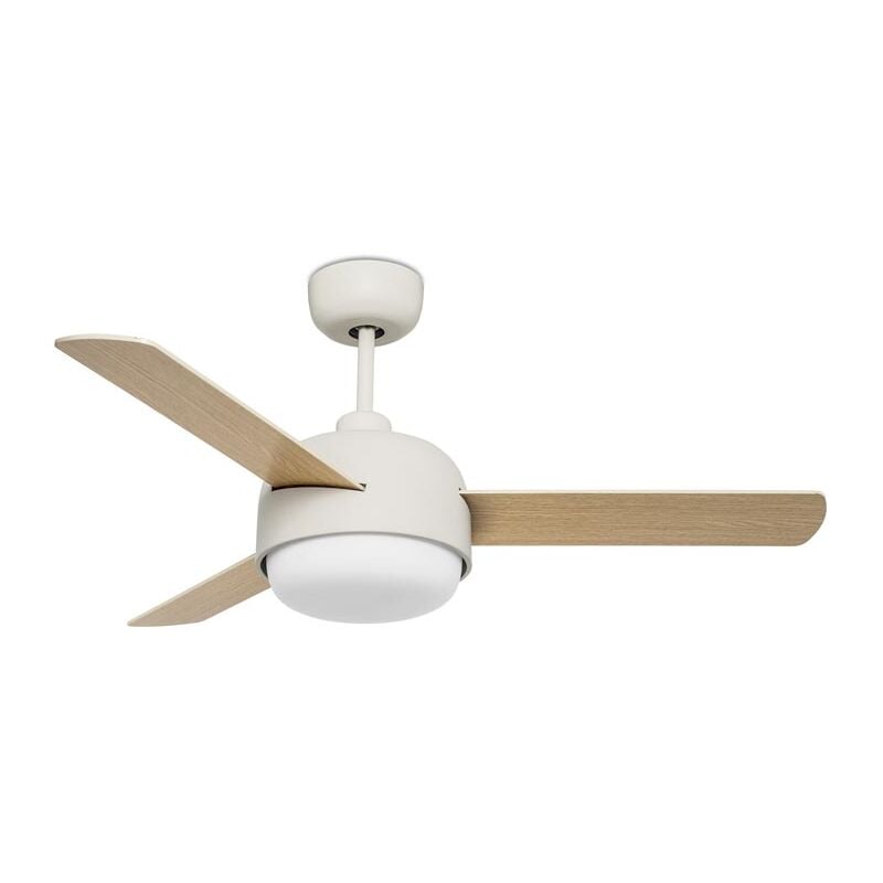 foto del prodotto leds c4 ventilatore ip20 klar e27 40w bianco antico legno