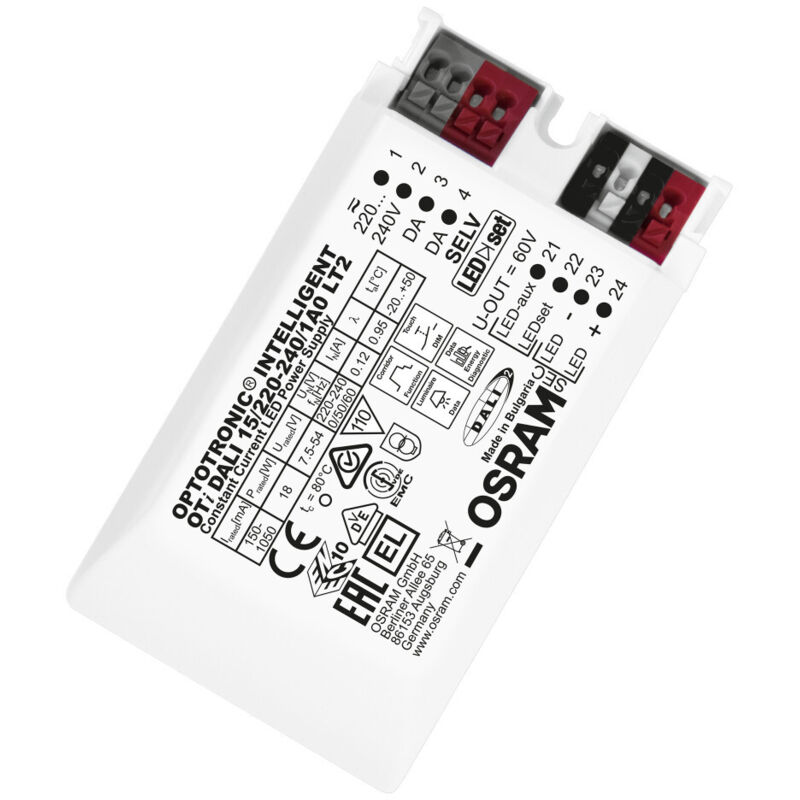 foto del prodotto ledvance osram oti dali trasformatore led 15 220 240 1a0 lt2 lve 4062172143912 