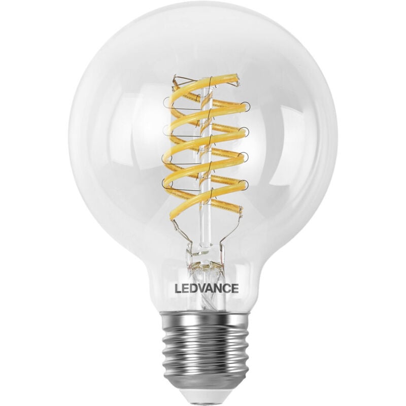 foto del prodotto ledvance smart wifi led lampe, wei glas, 8w, 806lm, kugel form mit 80mm durchmesser e27 sockel, regulierbares wei licht 2700 6500k , dimmbar,