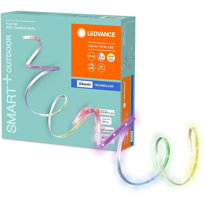 foto del prodotto ledvance tubo luminoso smart led, tecnologia bluetooth per esterno, lungo 5 metri, flessibile e pieghevole, colore della luce modificabile, 2000