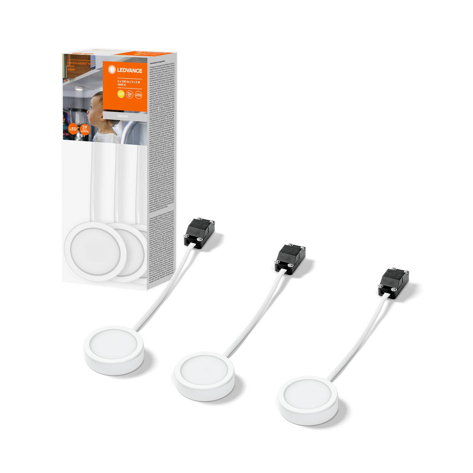 foto del prodotto ledvance undercabinet puck spot led 3x bianco