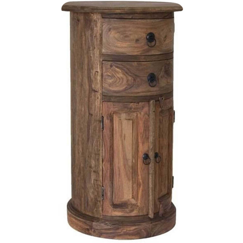 foto del prodotto leeds 16 comodino in legno di sheesham oliato grigio 40x40x74