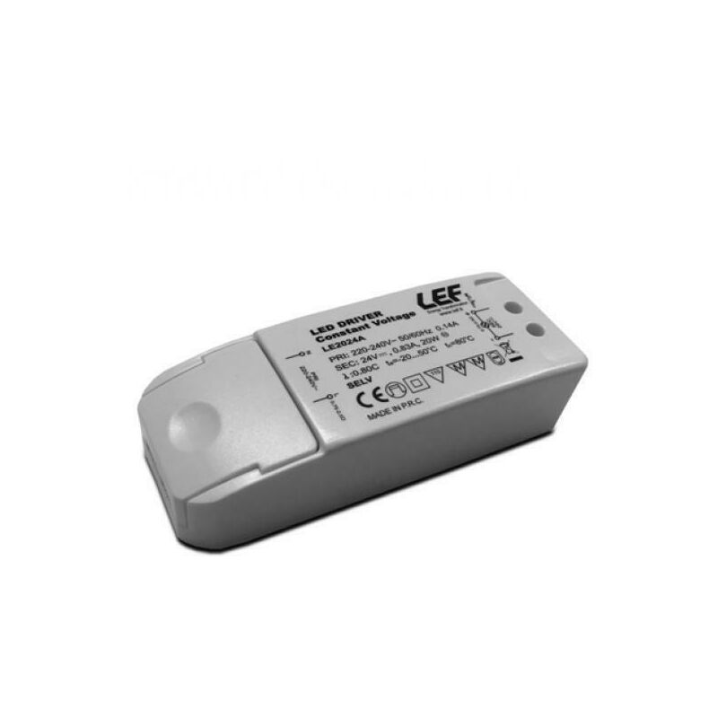 foto del prodotto lef alimentatore driver led 20w 24vdc tensione costante ip20 le2024a