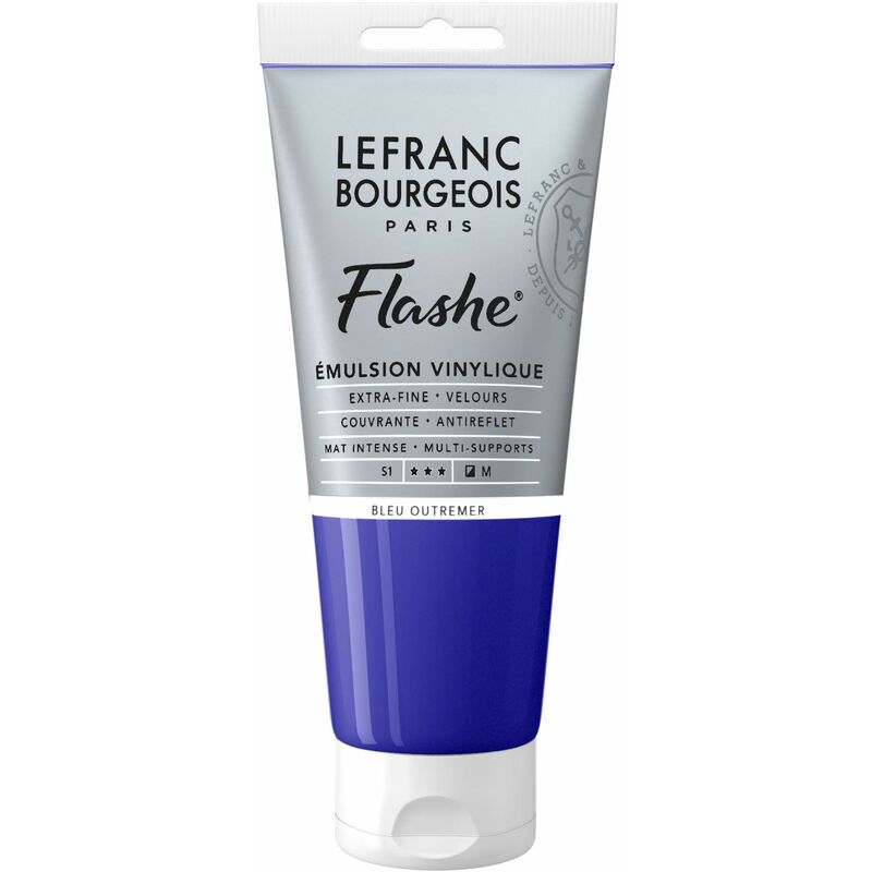 foto del prodotto lefranc bourgeois flashe colori acrilici, blu oltremare, 80ml