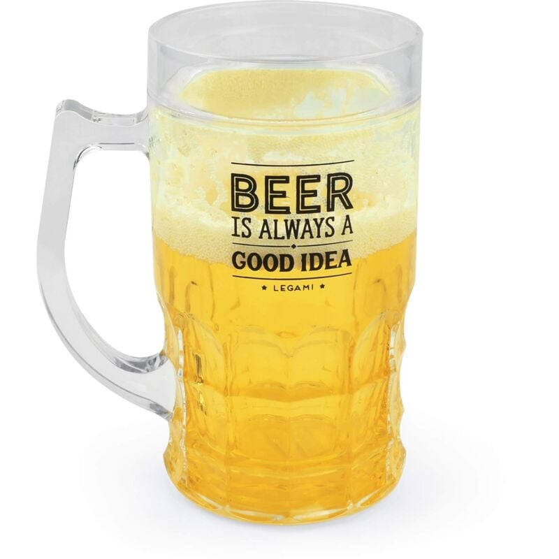 foto del prodotto legami boccale di birra refrigerante, 440 ml, in ps, eps, liquido refrigerante, dotato di doppio fondo, mantiene le bevande fresche pi a lungo,