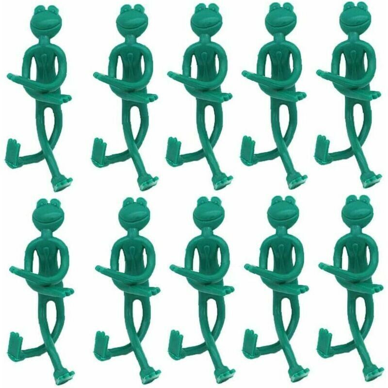 foto del prodotto legami per alberi da giardino, stile rana, pieghevoli, decorativi, per piante, supporto per giardinaggio, 10 pezzi