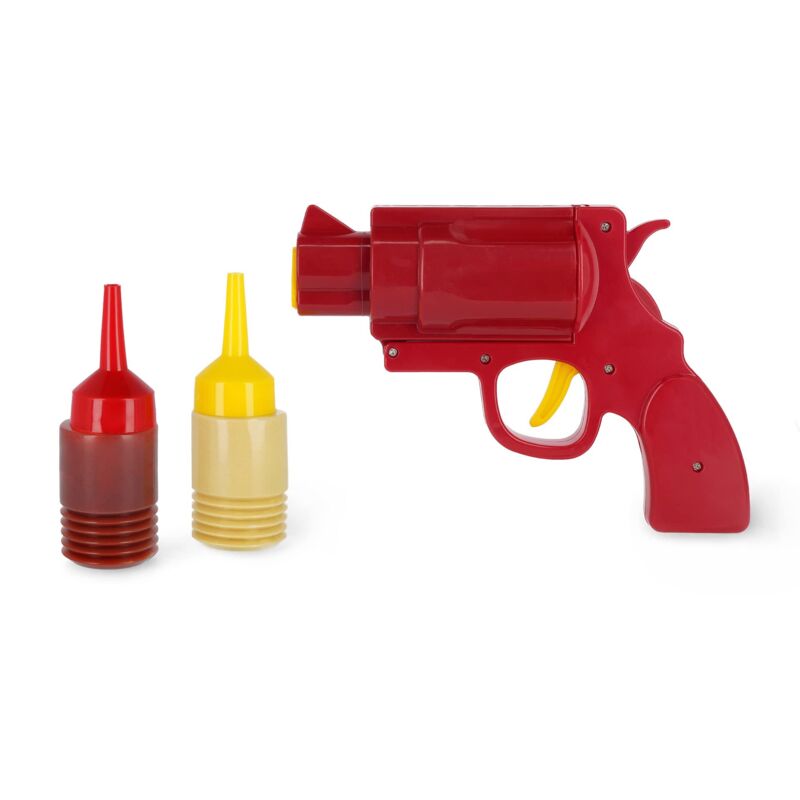 foto del prodotto legami pistola spara 2 contenitori per salse riutilizzabili, abs, multicolore, 22x16,5 cm