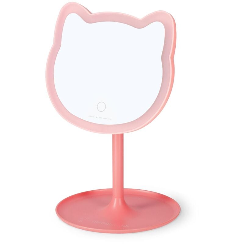 foto del prodotto legami specchio da trucco con luce you look purrfect specchietto per truccarsi a forma di gatto, luminosit e inclinazione regolabili, doppia