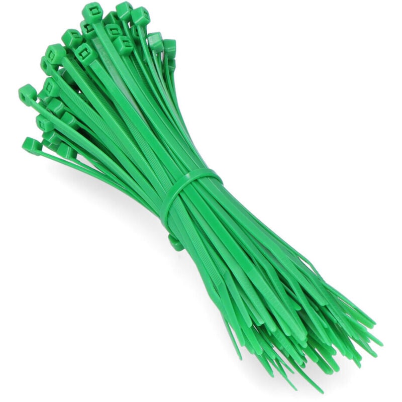 foto del prodotto legami verdi in nylon 150x3,5 mm 100 lotto 100 fralatn alta resistenza fralatn polivalenti