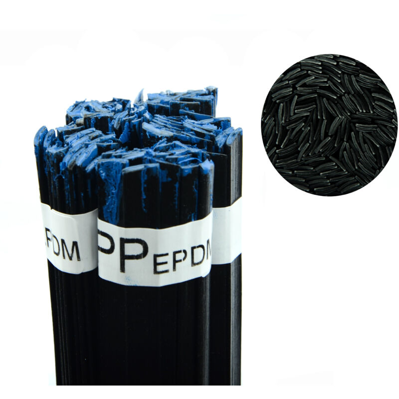 foto del prodotto legante per saldatura plastica pp epdm nero 100g strip 12mm