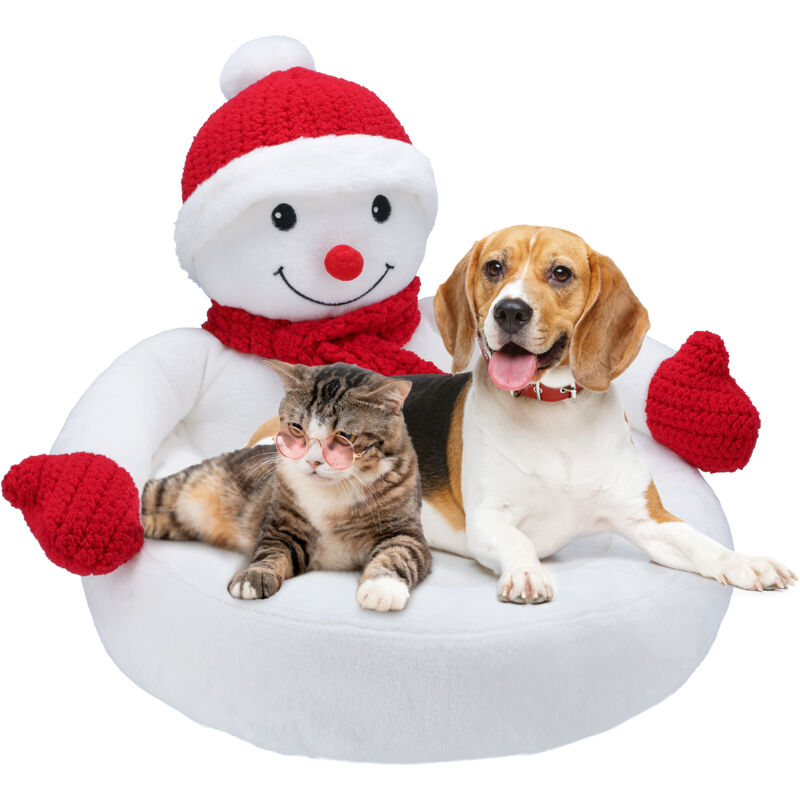 foto del prodotto leggenda per cane gatto animale natalizio morbido cuscino ampio pupazzo di neve