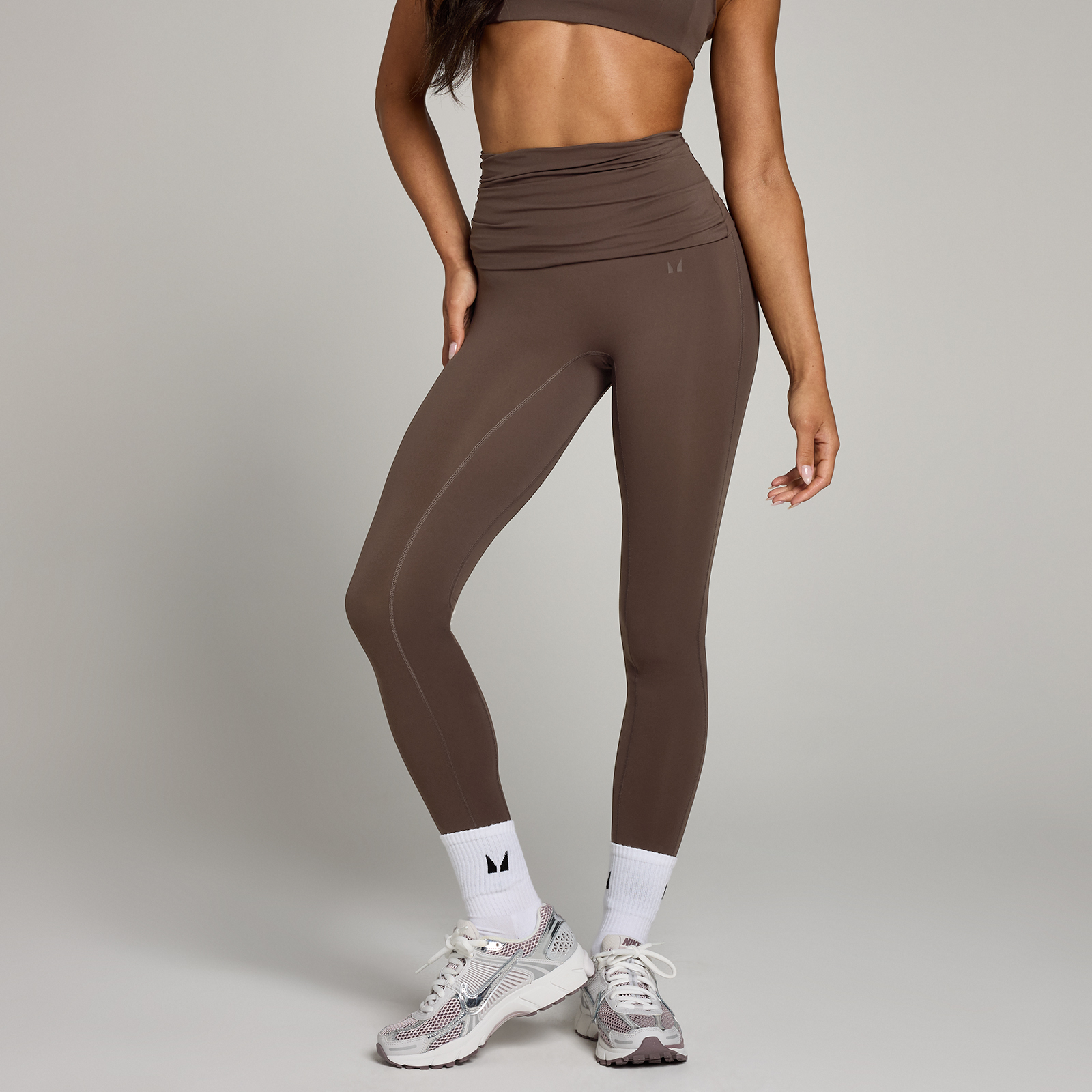 foto del prodotto leggings con vita ripiegata mp studio da donna cioccolato s
