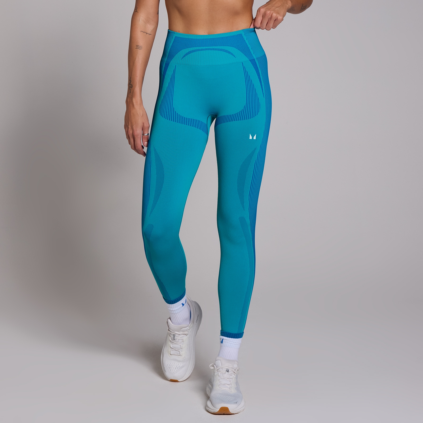 foto del prodotto leggings senza cuciture mp tempo hybrid da donna blu oceano xxl