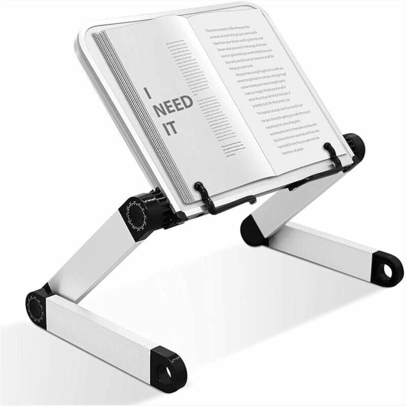 foto del prodotto leggio regolabile, altezza e angolazione regolabili, supporto ergonomico per libri con graffette per grandi libri di testo, libri di musica, tablet,