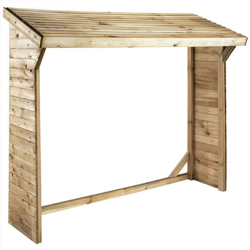 foto del prodotto legnaia tettoia da esterno portalegna in legno impregnato in autoclave 220x80x180 forest
