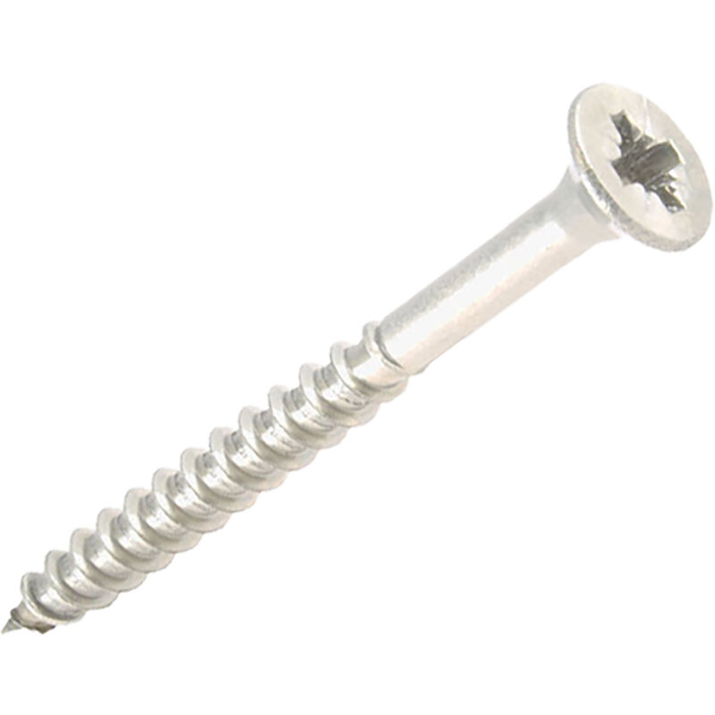foto del prodotto legno con testa svasata in inox a2 traccia pozidriv 4 mm x 30 mm pack di 12 pezzi 