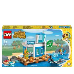 foto del prodotto lego animal crossing 77051 in volo con la dodo airlines, aeroporto e aereo giocattolo con 2 personaggi, giochi per bambini 7+