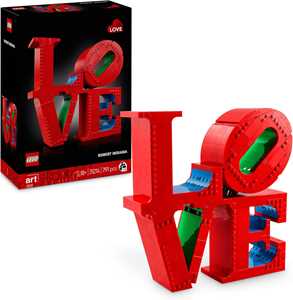 foto del prodotto lego art 31214 love, modellino da costruire scultura pop di robert indiana, hobby creativo per adulti, regalo donna o uomo