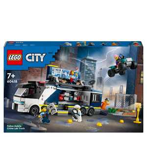 foto del prodotto lego city 60418 camion laboratorio mobile della polizia, giocattolo per bambini di 7 anni con quad bike e 5 minifigure