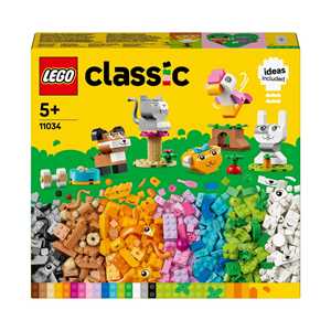 foto del prodotto lego classic 11034 animali domestici creativi, giocattolo per bambini di 5 anni per costruire cane, gatto e altri animali