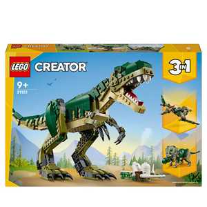 foto del prodotto lego creator 3 in 1 31151 t. rex, dinosauro giocattolo trasformabile in triceratopo e pterodattilo, giochi per bambini 9+
