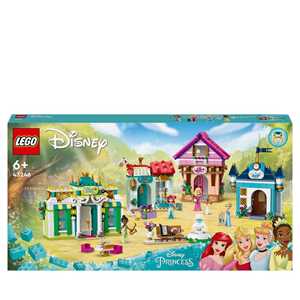 foto del prodotto lego disney princess 43246 l'avventura al mercato principesse disney, giochi bambini 6 , città da costruire e 4 mini bamboline