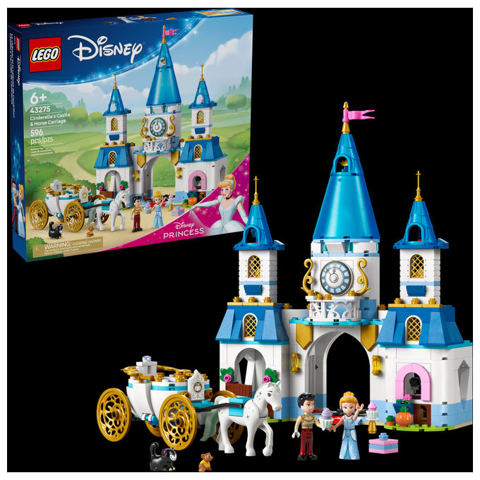 foto del prodotto lego disney princess castello e carrozza di cenerentola 43275